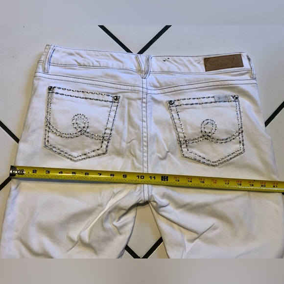 Ladies size 12 Seven7 white denim lightweight jeans-Rocker Slim fit - Picture 5 of 8